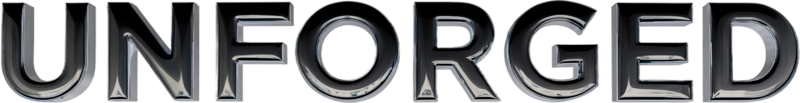The Unforged wordmark, the reserve version, on paper