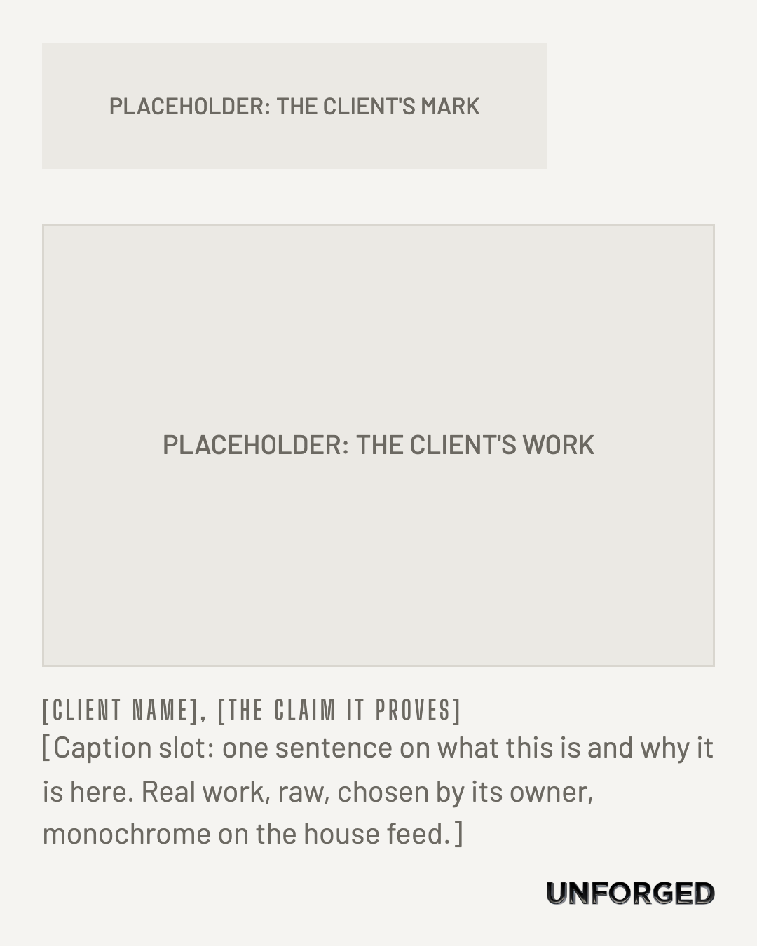 The Instagram client work tile on paper